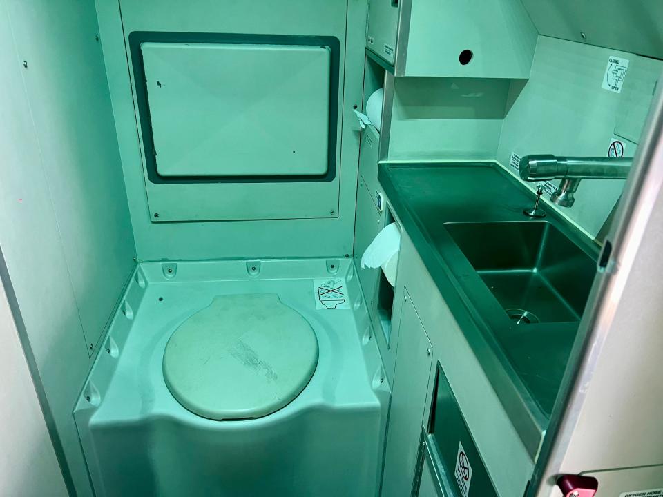 The bathroom on the C-390.