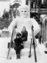<p>The popular resort at <strong>St. Moritz, Switzerland</strong> hosted such stars as <strong>Brigitte Bardot </strong>and millionaire <strong>Gunther Sachs.</strong> This all-too-real snowman is accompanied by a couple of smiling young women in September <strong>1929</strong>.</p>