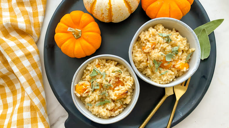 risotto in two bowls