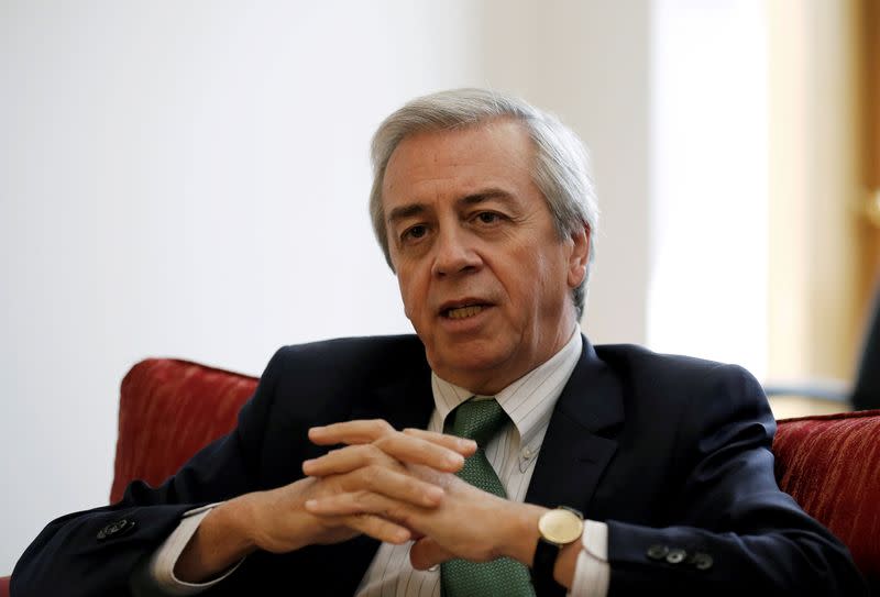 FILE PHOTO: Chairman of Codelco, Juan Benavides speaks during an interview with Reuters in Santiago