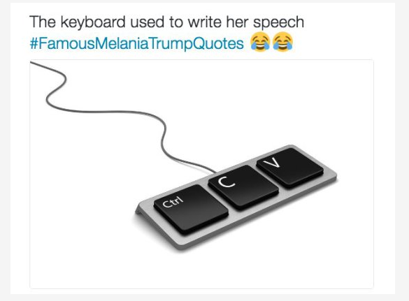 El teclado utilizado por Melania para crear su discurso