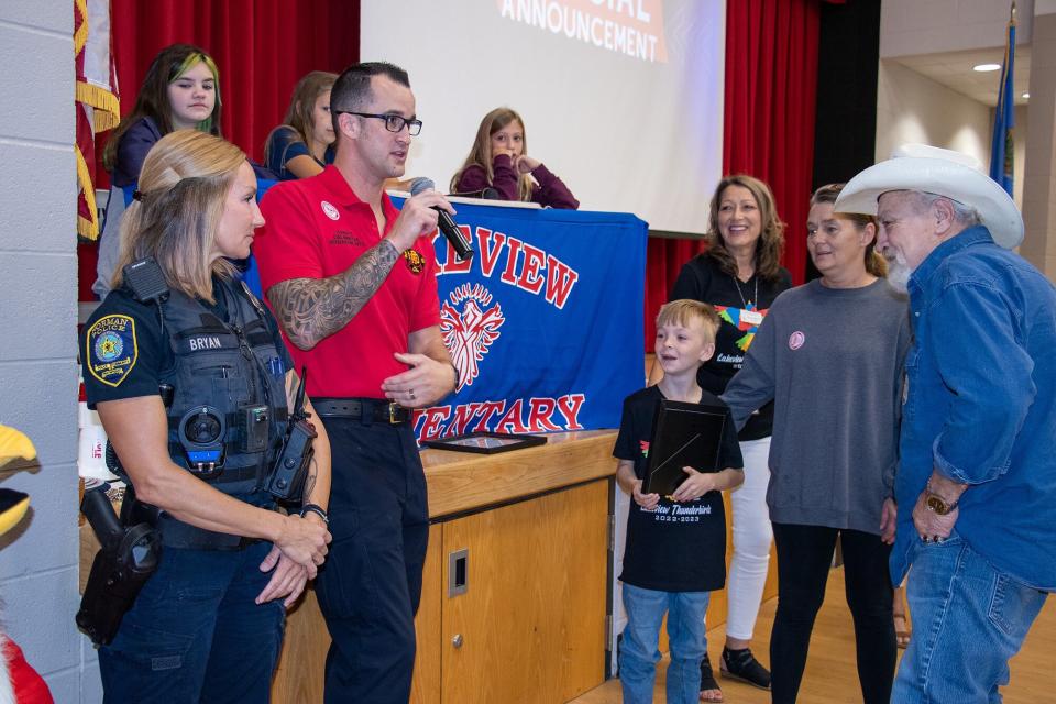 Garrett Brown, 8 Year-Old Boy Honored for Saving Classmate From Choking on a Chicken Nugget at Oklahoma School