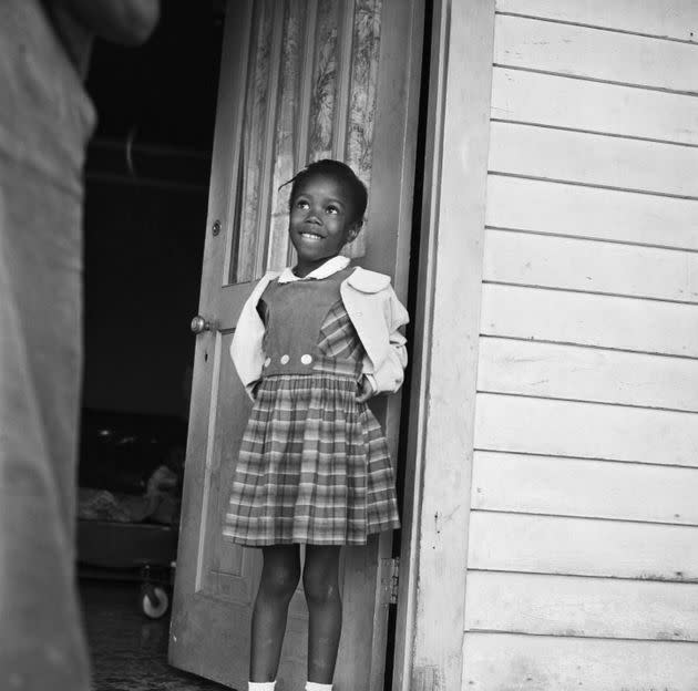 Ruby Nell Bridges at age 6, was the first Black American child to attend William Franz Elementary School in New Orleans after Federal courts ordered the desegregation of public schools