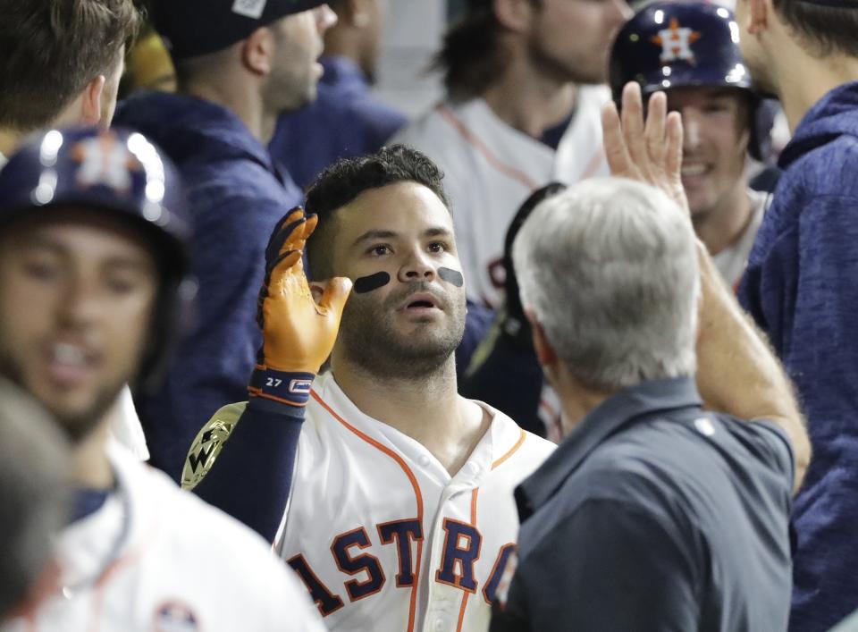 Astros second baseman Jose Altuve is one of three finalists for the AL MVP. (AP)