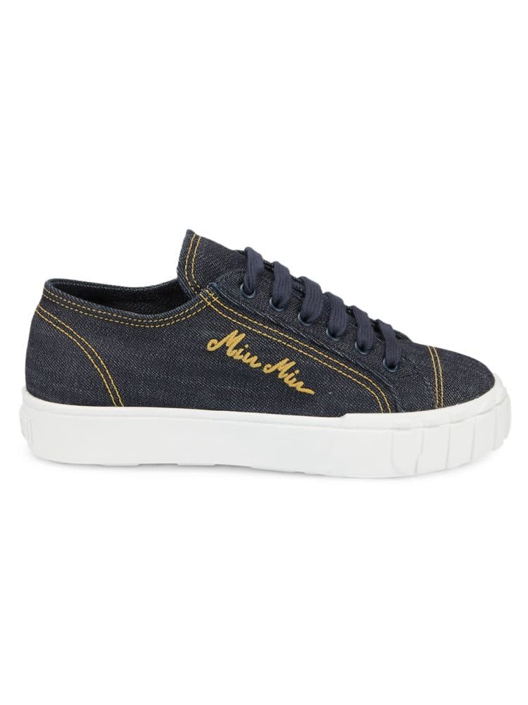 19) Denim Platform Sneakers