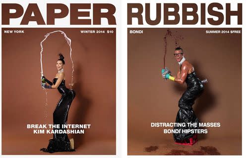 Champagne Kim Kardashian Porn Captions - Bondi Hipsters parody Kim Kardashian's nude magazine cover