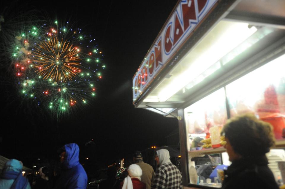 Fireworks light the sky during the a previous Christmas in Ida Festival. This year's fireworks display and parade are Saturday.