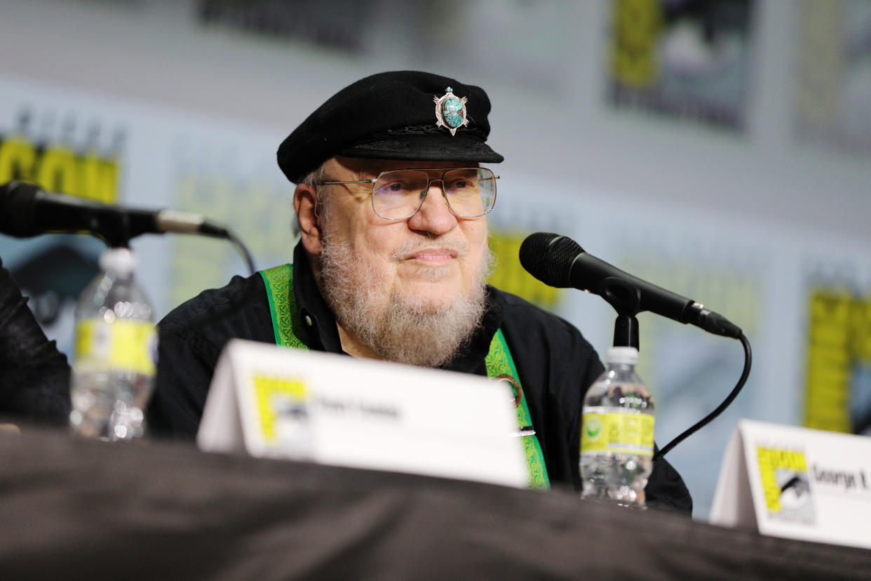 SAN DIEGO, CALIFORNIA - JULY 23: George R.R. Martin speaks onstage during HBO's 