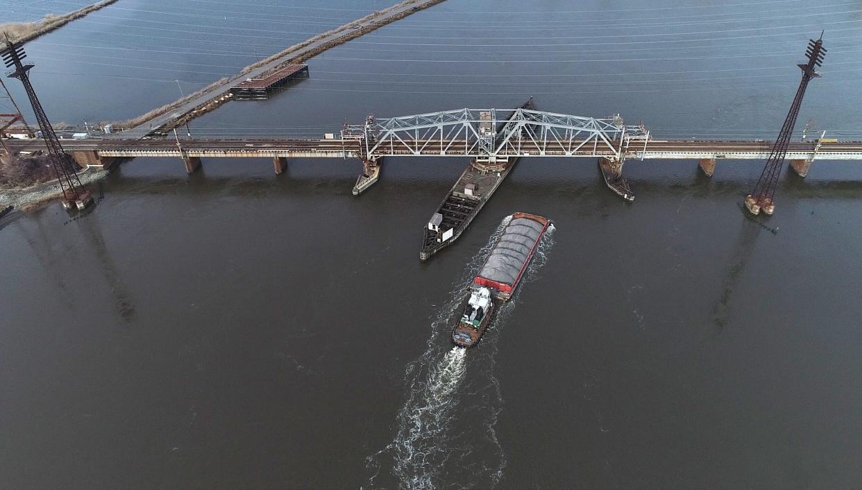 The Portal Bridge, which is owned and operated by Amtrak in Kearny, only has a 23 feet of clearance at high tide to allow boats underneath it.
