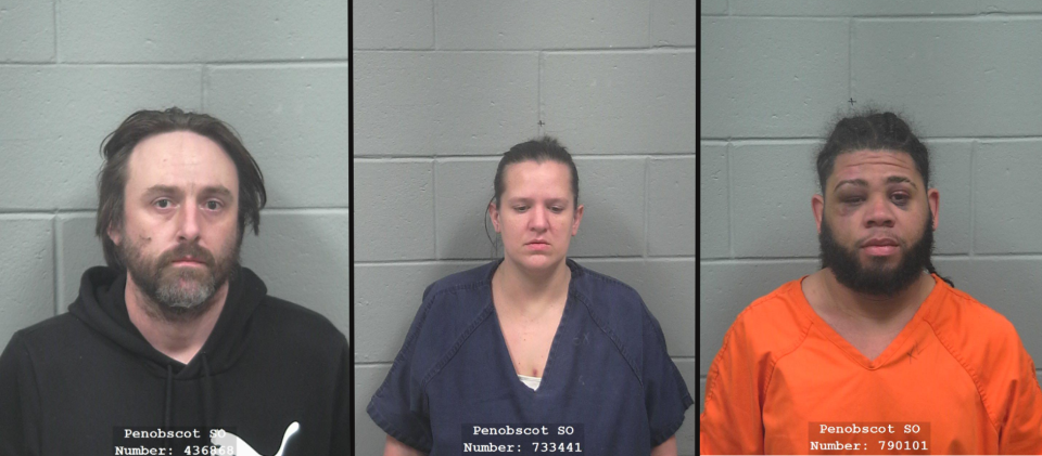 Dusty Bickford (L), Jessica Bickford (C) and Jefferson de la Cruz-Bonilla (R) are facing charges after agents said they found 2.8 pounds of fentanyl hidden in cans of beans.