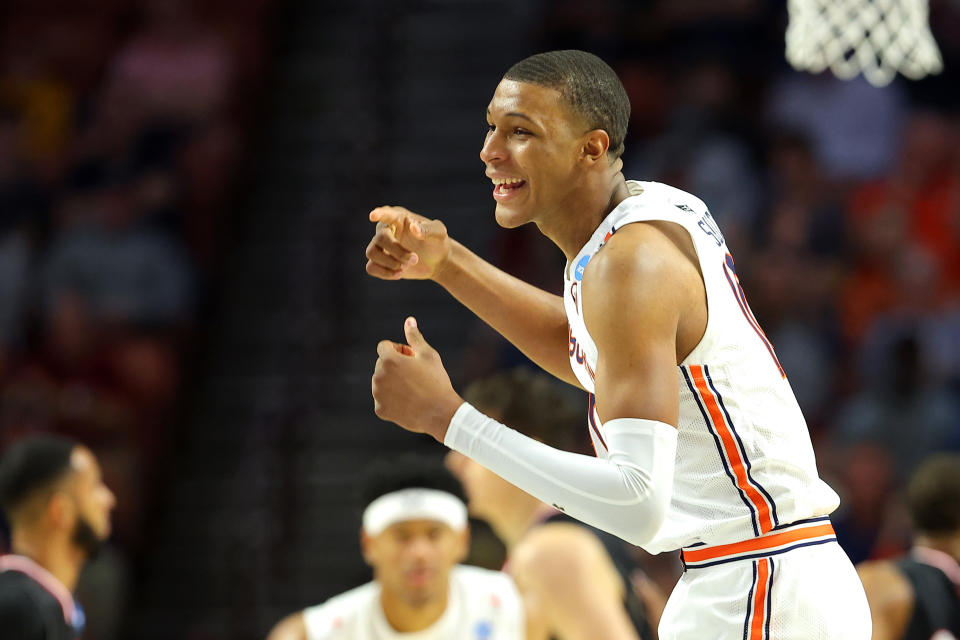 Jabari Smith looks like a lock to go No. 1 in the 2022 NBA draft on Thursday night. (Photo by Kevin C. Cox/Getty Images)