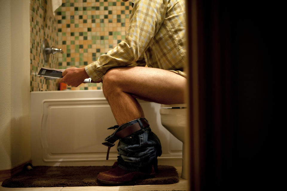 A man on the toilet