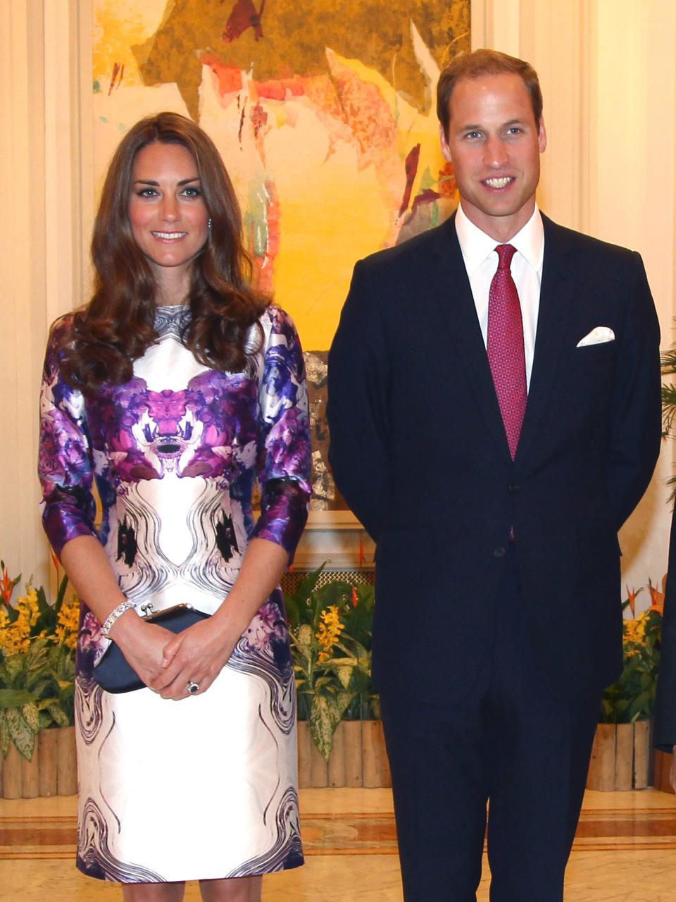 Kate Middleton and Prince William attend the Istana for a state dinner on day 1 of their Diamond Jubilee tour, Sept. 11, 2012, in Singapore. (Photo: Samir Hussein/WireImage)