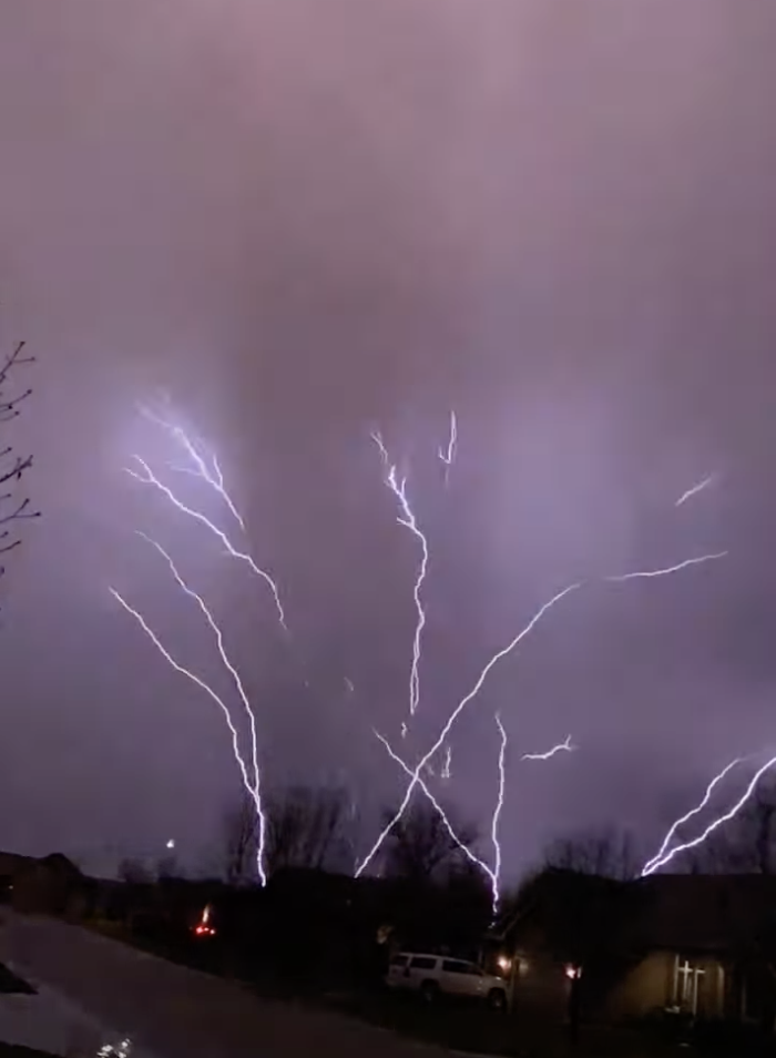 an upward lightning strike