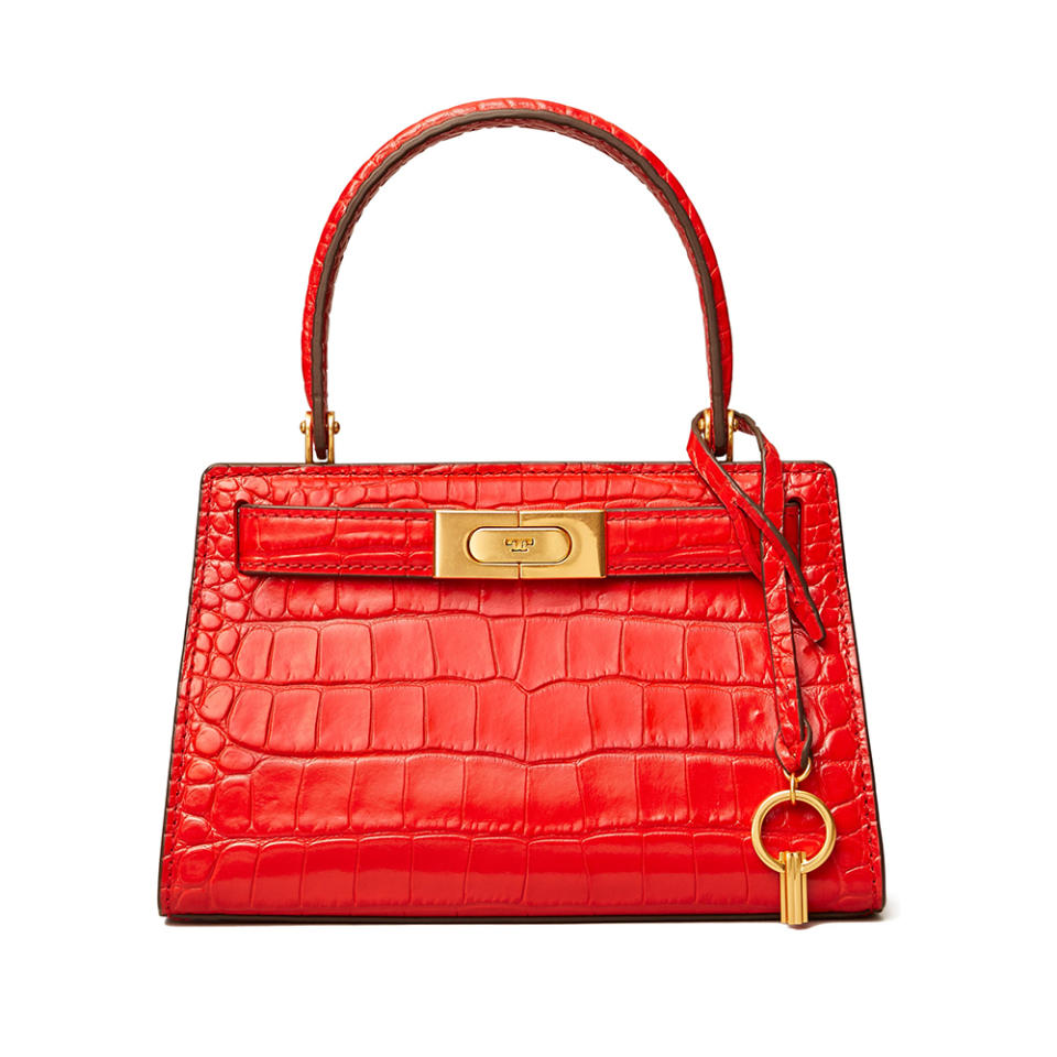 Tory Burch Lee Radziwill Croc Embossed Leather Tote