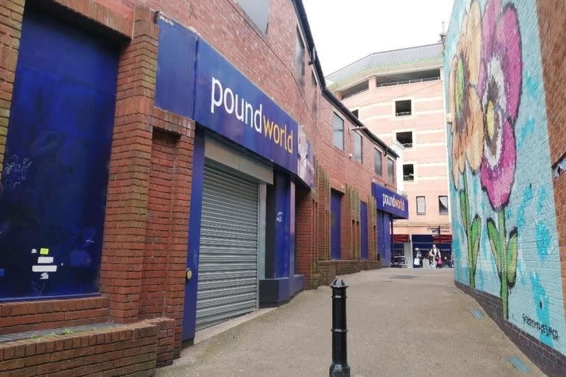 Old Poundworld store off Rochdale high street.