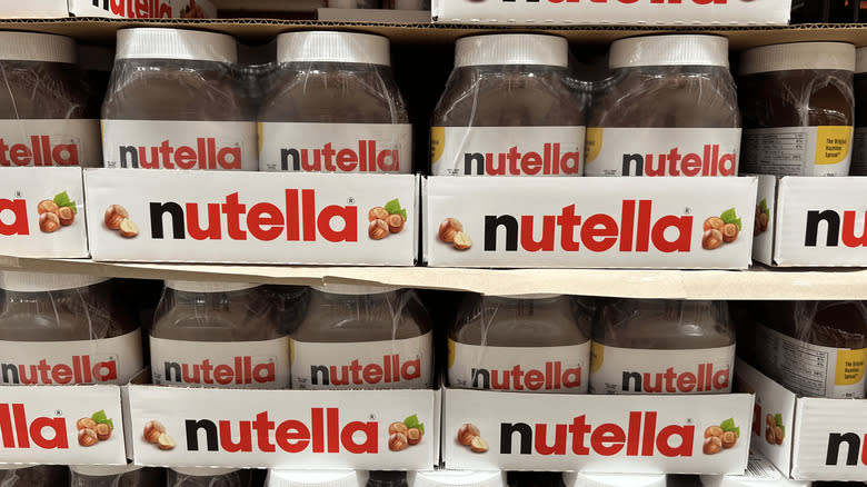 Two packs of Nutella in Costco aisle