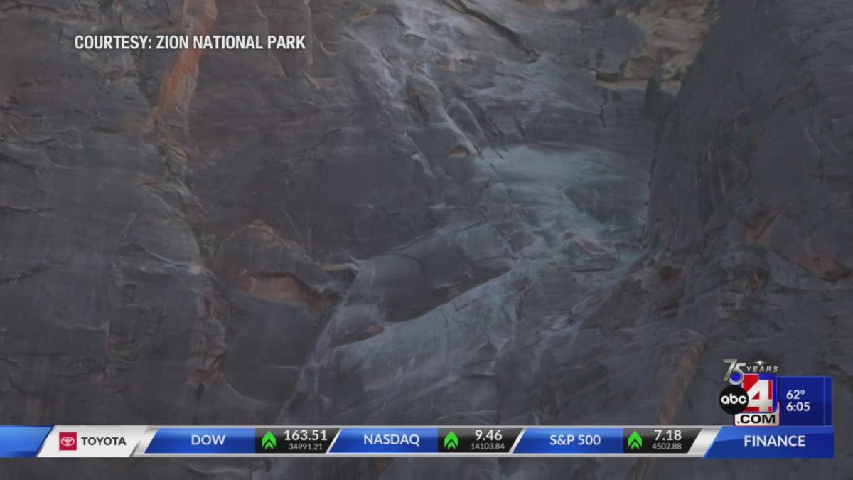 Rock Slide In Zion National Park Creates Dust Cloud