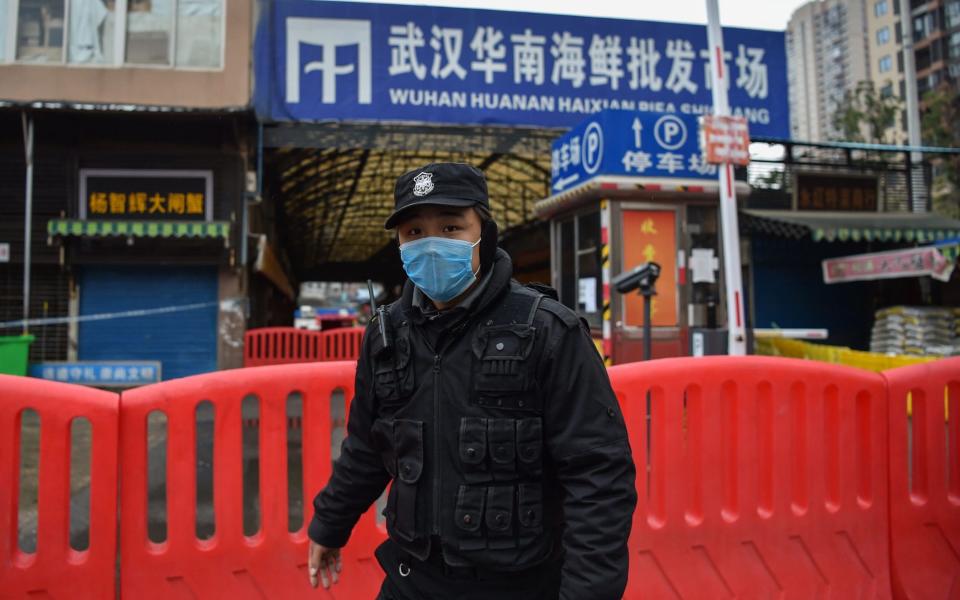 Huanan Seafood Wholesale Market is where the coronavirus was first detected in Wuhan, China - HECTOR RETAMAL/AFP