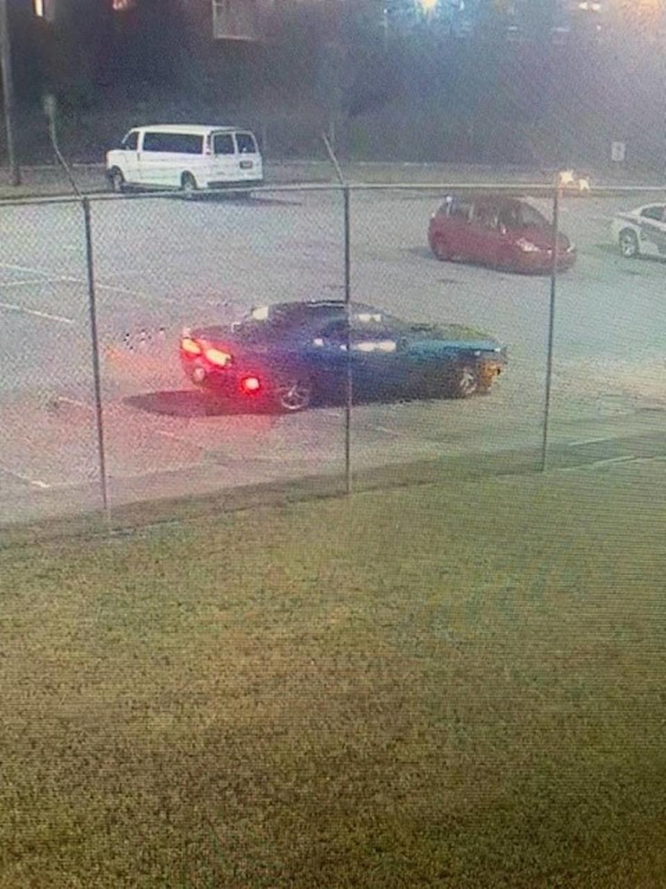 Four inmates escaped from the Bibb County jail in downtown Macon early Monday morning in this blue Dodge Challenger, the sheriff’s office said. Courtesy of the Bibb County Sheriff's Office
