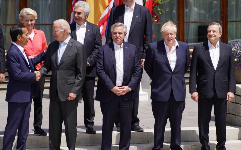 Boris Johnson meets with leaders at the G7 Summit - Stefan Rousseau/Reuters
