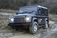<p>The emblematic Land Rover Defender traded its turbodiesel four-cylinder engine for a compact electric motor and a lithium-ion battery pack in the name of research. It kept its four-wheel drive hardware, and it gained a regenerative braking system designed to work with Hill Descent Control technology.</p><p>The 409kg battery pack provided roughly <strong>50 miles</strong> of range, though the Defender offered an eight-hour range in low-speed off-road driving. Land Rover built seven examples of the Electric Defender between 2012 and 2013. Never seriously considered for mass production, the zero-emissions SUVs participated in a pilot program to help Jaguar Land Rover gather data about electrified powertrains, which eventually bore fruit in its first all-electric car, the <strong>Jaguar I-Pace</strong>.</p>