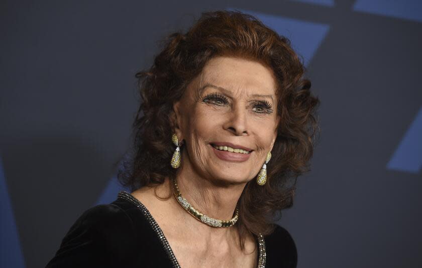 Sophia Loren arrives at the Governors Awards on Sunday, Oct. 27, 2019, at the Dolby Ballroom in Los Angeles. (Photo by Jordan Strauss/Invision/AP)