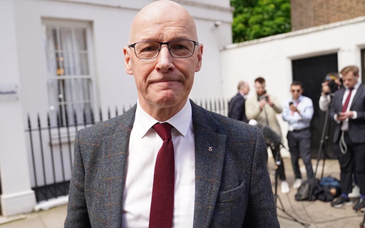 John Swinney, the former deputy first minister of Scotland, is pictured today in London