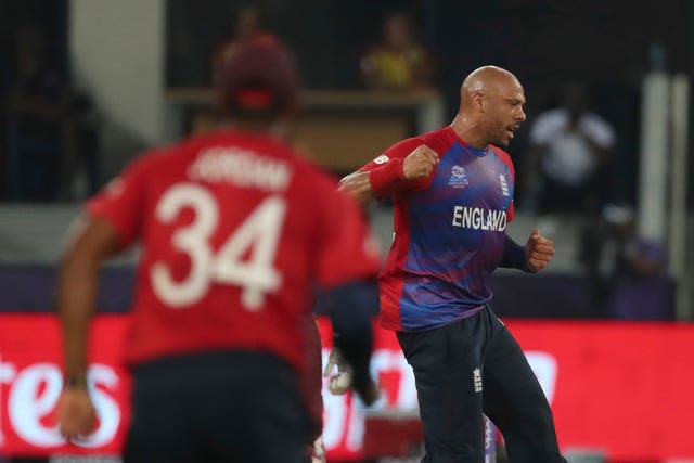 Tymal Mills celebrates