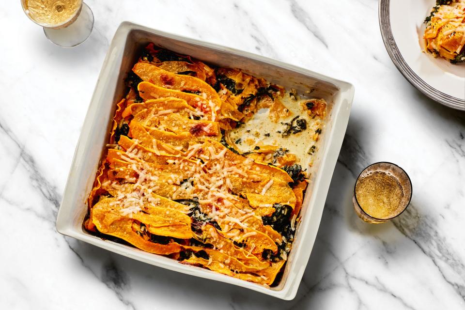 Butternut Squash and Creamed-Spinach Gratin