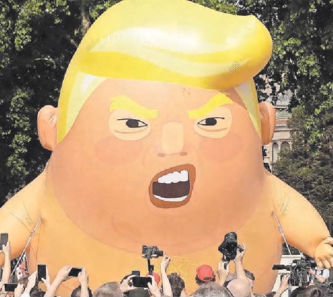 A blimp of President Donald Trump was flown as a protest against his visit in London on July 13, 2018.