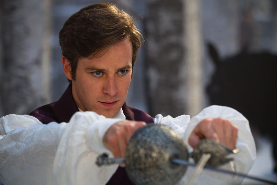 In this film image released by Relativity Media, Armie Hammer is shown in a scene from, "Mirror Mirror." (AP Photo/Relativity Media, Jan Thijs)