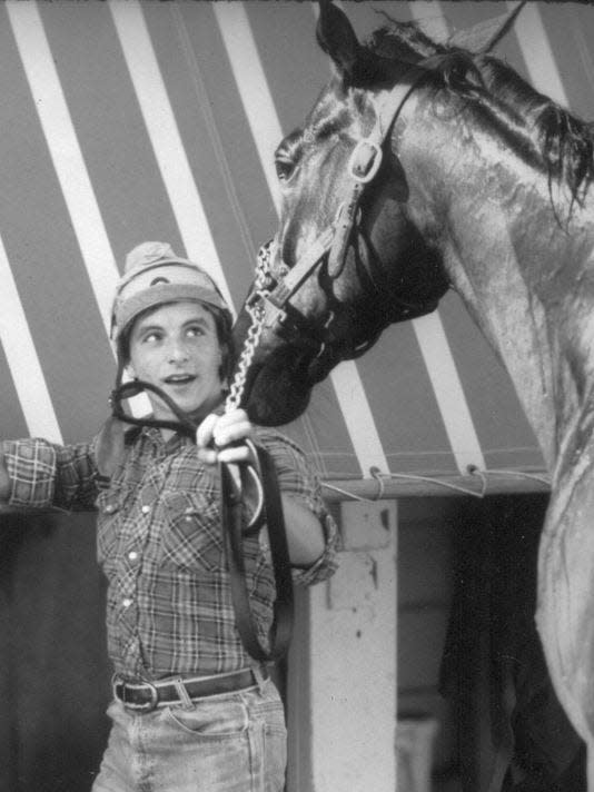 Jockey Ron Franklin with Spectacular Bid.