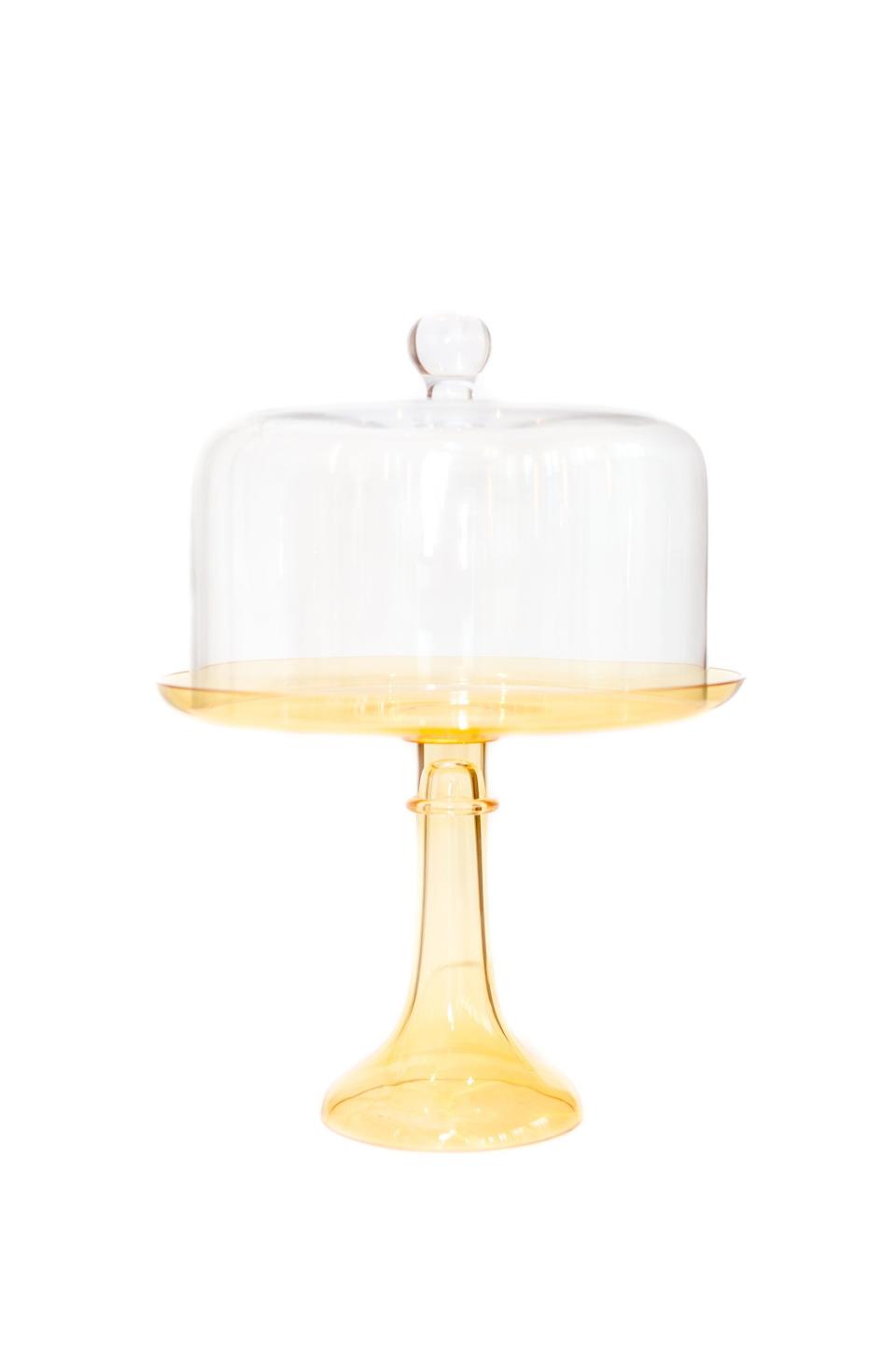 Yellow Glass Cake Stand