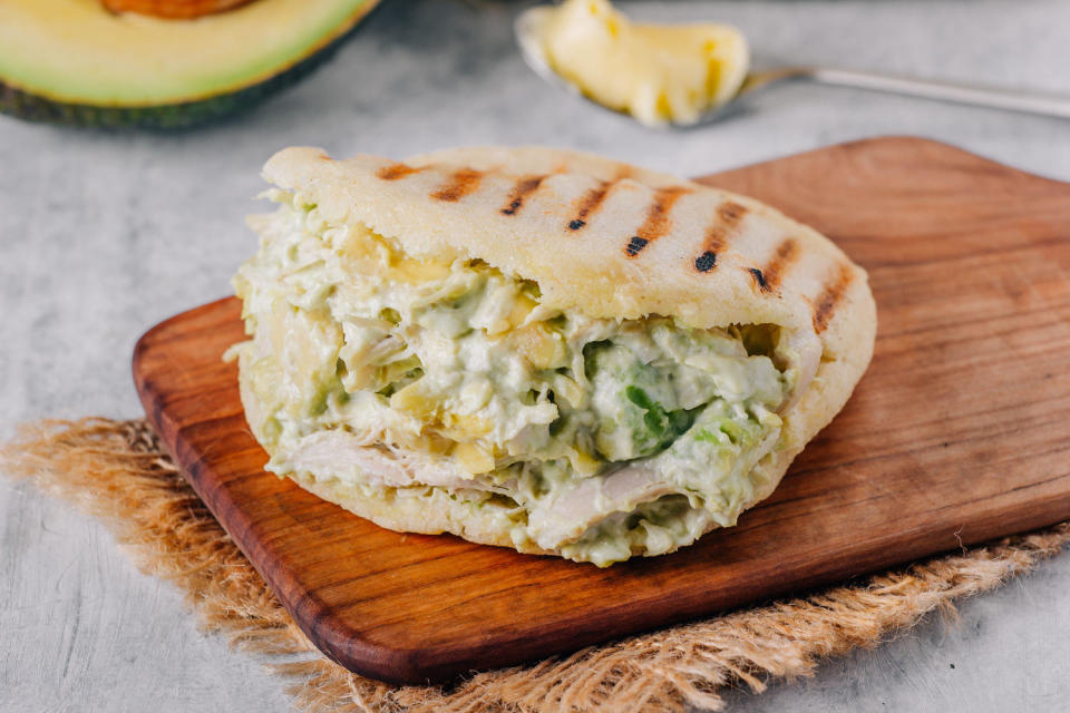 Reina pepiada, the most famous arepa in Venezuela. (Alamy Stock Photo)