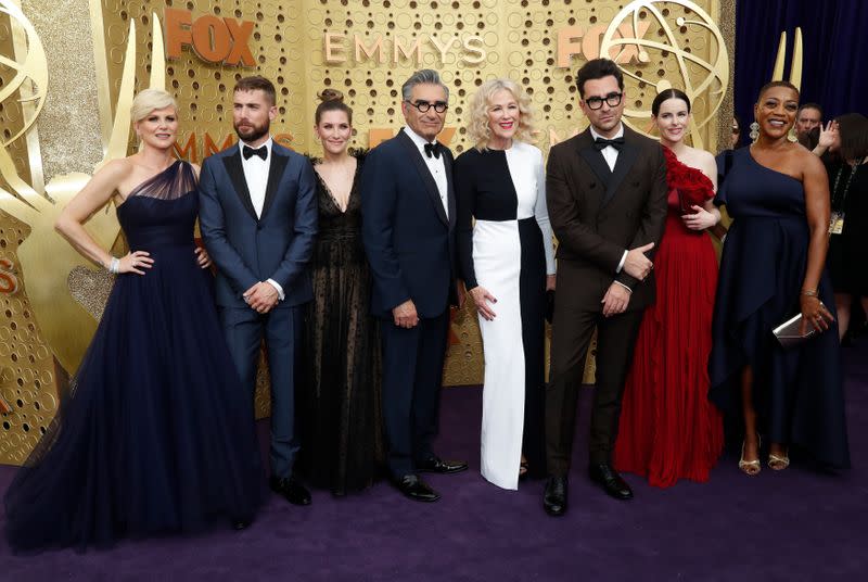 FILE PHOTO: 71st Primetime Emmy Awards - Arrivals – Los Angeles, California, U.S., September 22, 2019 - The cast of "Schitt's Creek\