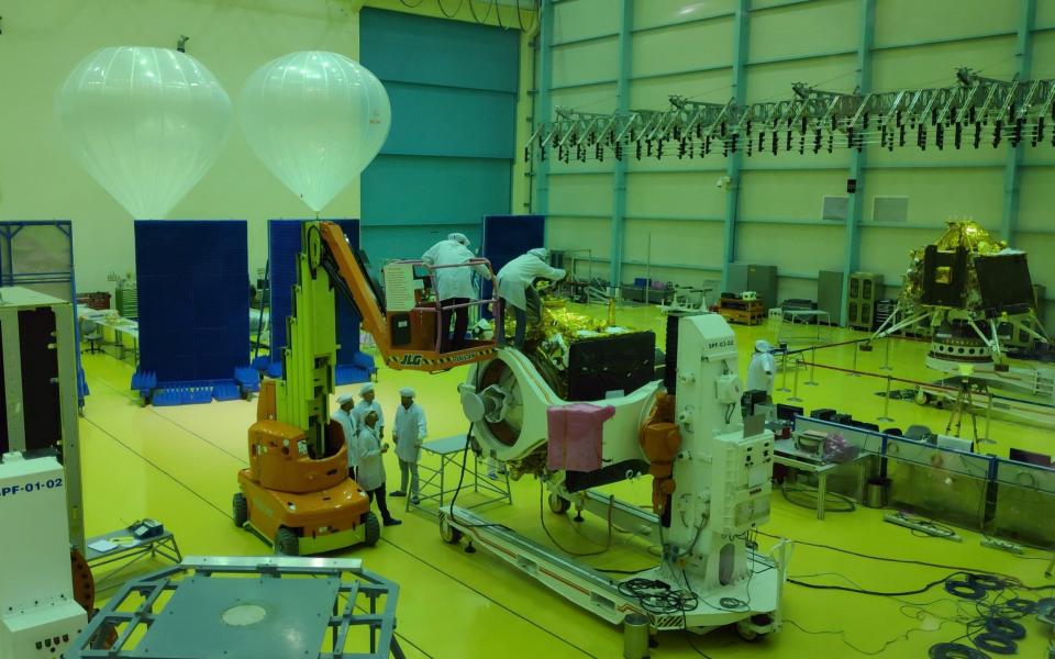 Indian Space Research Organization (ISRO) scientists work on various modules of lunar mission Chandrayaan-2 - REUTERS