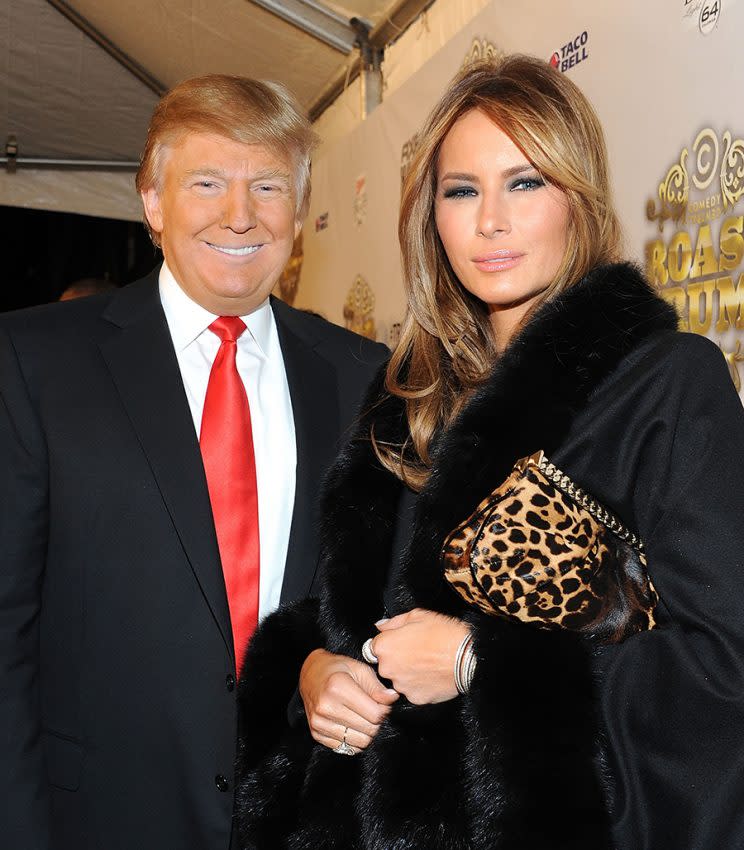 Melania Trump accompanies Donald at a red carpet event. (Photo: Getty Images)