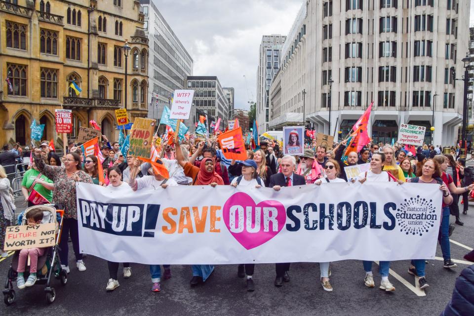 Teachers in England went on strike earlier this year. (PA)