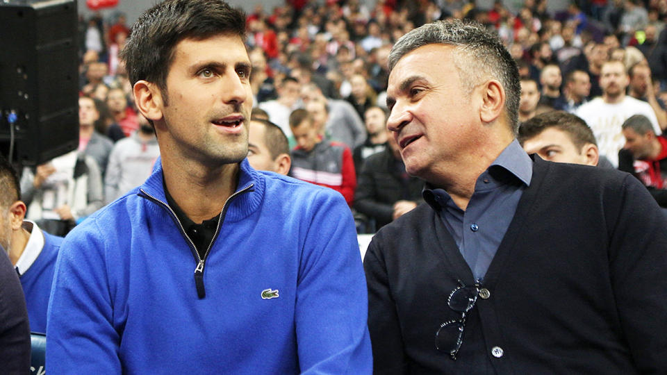 Novak Djokovic and father Srdjan, pictured here in Serbia in 2017.