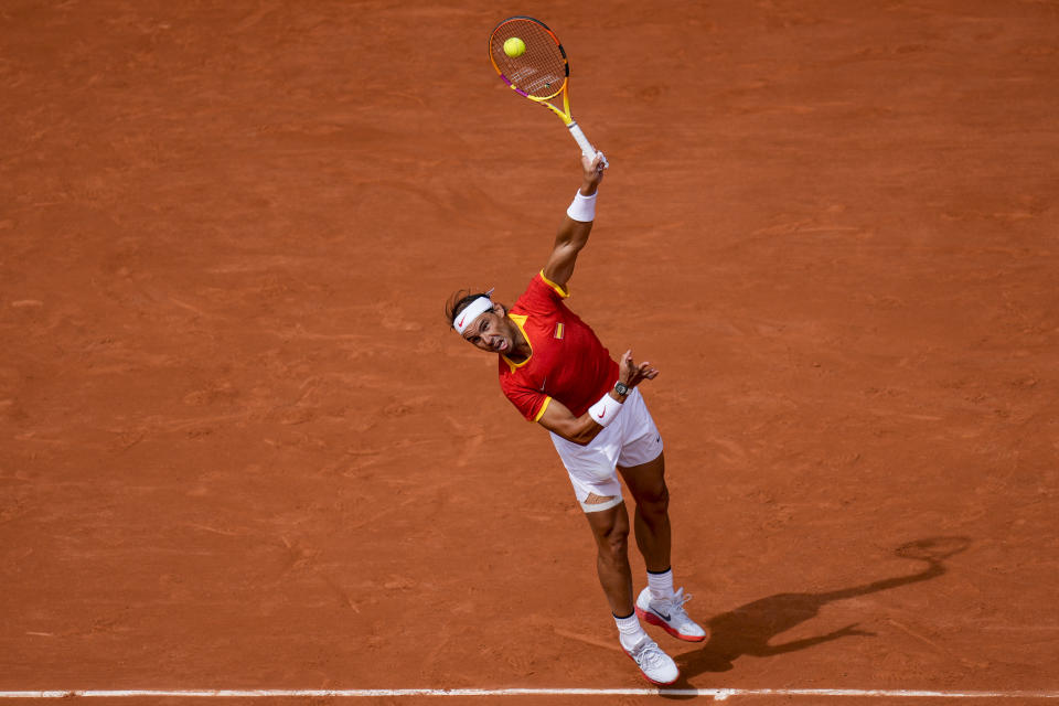 Rafael Nadal is pushed to a third set against Marton Fucscovics at the