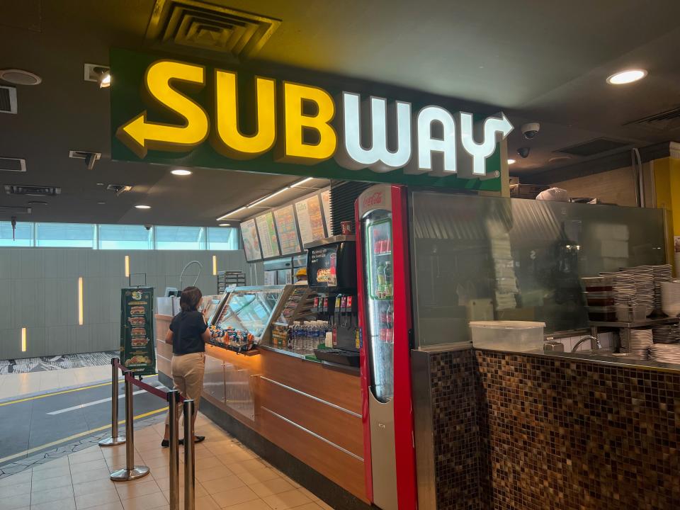 The Subway on Singapore food street at Changi's terminal 3.