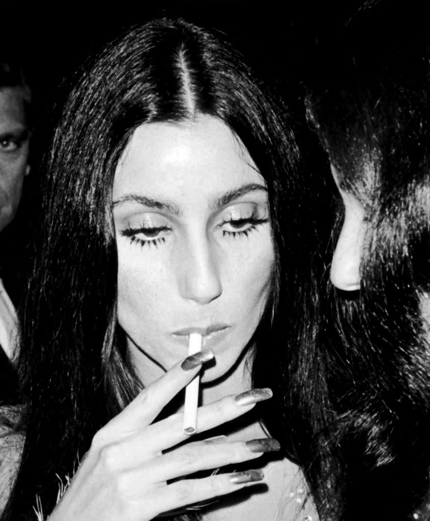 Cher attends the Metropolitan Museum of Art Costume Institute Gala "Romantic and Glamorous Hollywood Design Exhibition" on November 20, 1974 at the Metroplitan Museum of Art in New York City. (Photo by Ron Galella/Ron Galella Collection via Getty Images)
