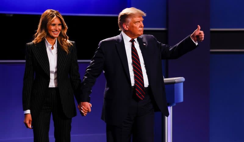 U.S. President Donald Trump and Democratic presidential nominee Joe Biden participate in their first 2020 presidential campaign debate in Cleveland