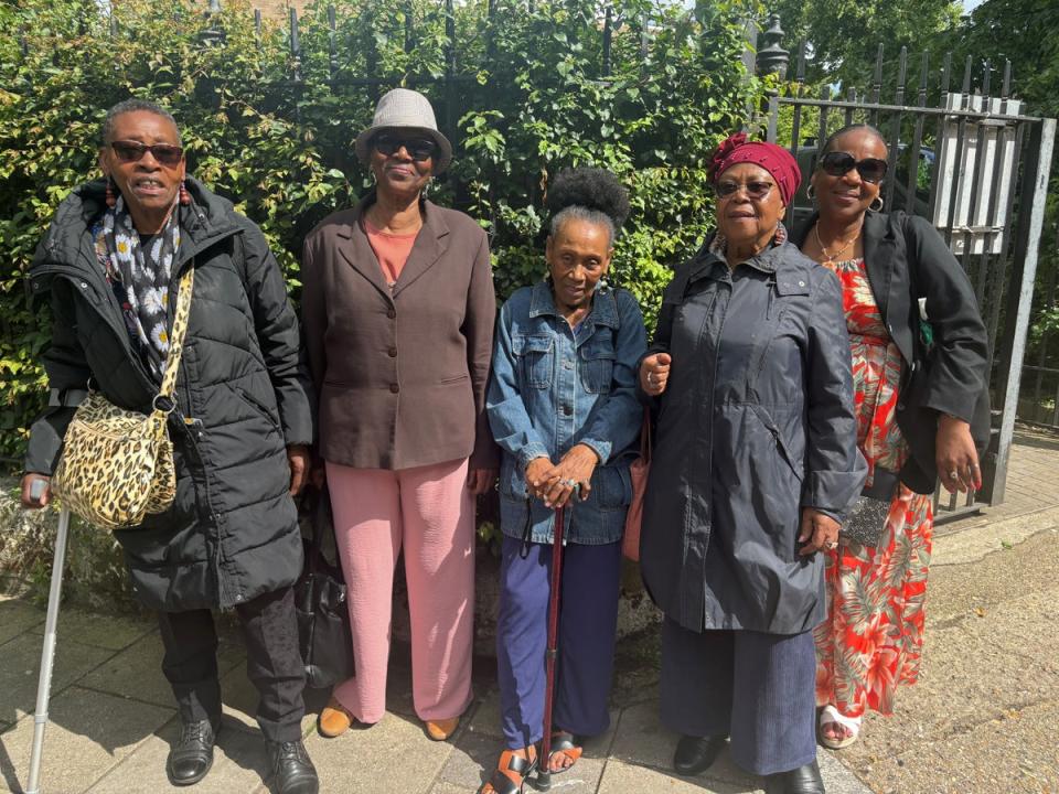 Retired chef Mignol Gregory (centre) says she has voted Labour in the Hackney North and Stoke Newington constituency for 60 years (The Independent)