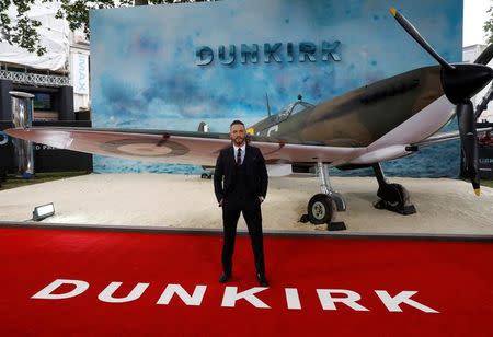 Actor Tom Hardy arrives for the world premiere of Dunkirk in London, Britain, July 13, 2017. REUTERS/Peter Nicholls/Files