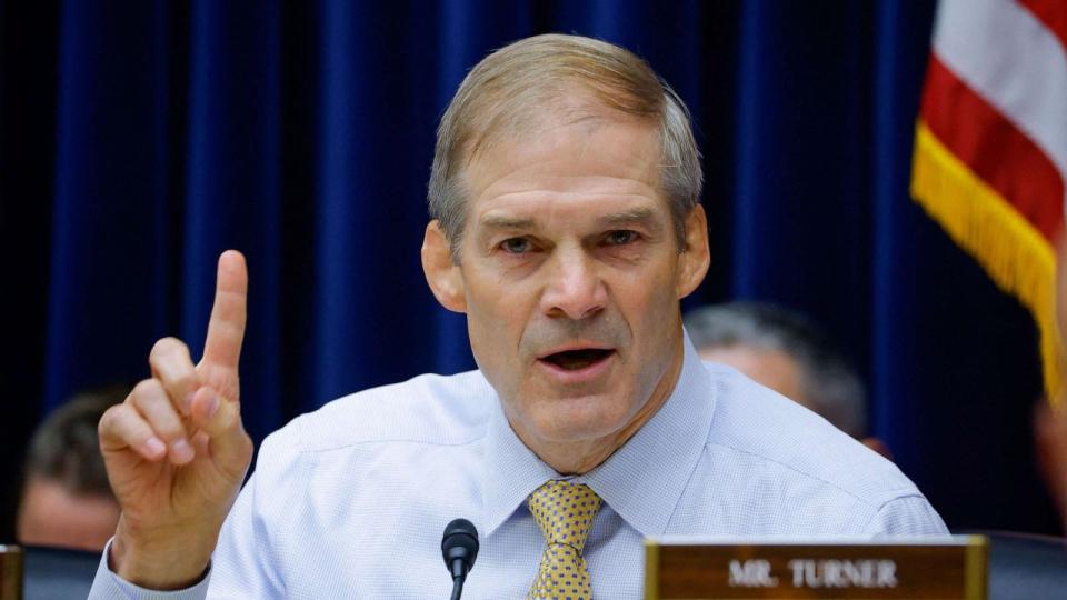 PHOTO: Representative Jim Jordan speaks as he attends a House Oversight and Accountability Committee impeachment inquiry hearing into U.S. President Joe Biden, focused on his son Hunter Biden's foreign business dealings, in Washington, Sept. 28, 2023. (Jim Bourg/Reuters)