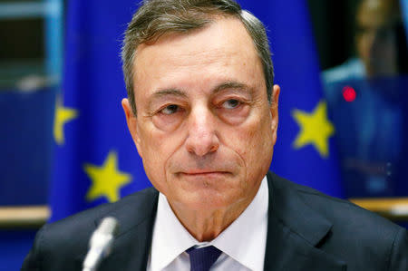 European Central Bank (ECB) President Mario Draghi testifies before the European Parliament's Economic and Monetary Affairs Committee in Brussels, Belgium September 24, 2018. REUTERS/Francois Lenoir