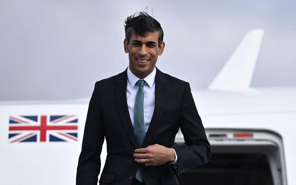 Rishi Sunak arriving for the Munich Security Conference on Saturday - BEN STANSALL