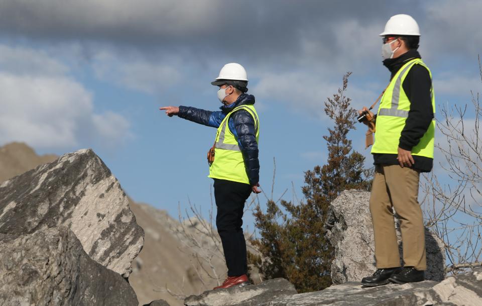 International Japanese garden designer Shiro Nakane and his son Kinsaku checked out a big Southern Indiana quarry near Sellersburg to look for stones for a new garden to be constructed within Louisville’s Waterfront Botanical Gardens.April 7, 2022